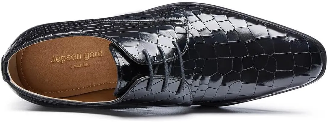 Jepsengord Men's Dress Shoes Genuine Leather Oxfords Luxury Formal Business Suit Shoes with Blake Rapid Stitch
