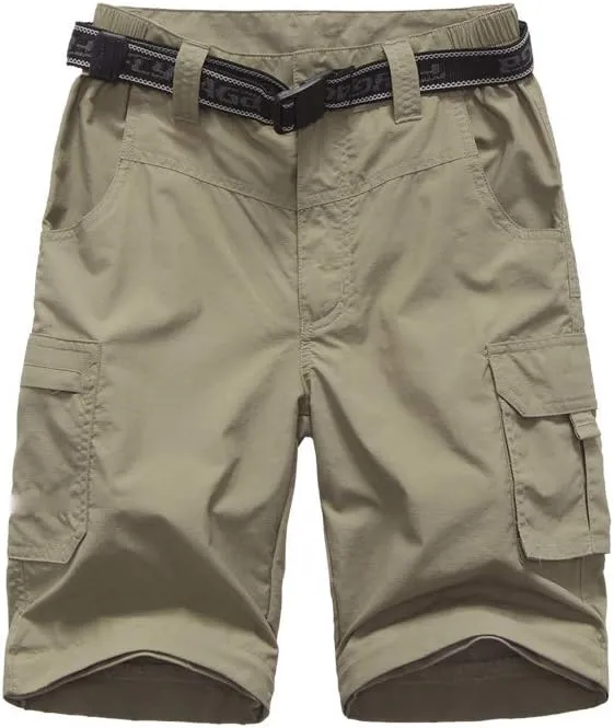 JOMLUN Boy’s Scout Pants Convertible Hiking Quick Dry Zip Off Pants Outdoor Climbing Casual Trouser Kids Youth Cargo Pants