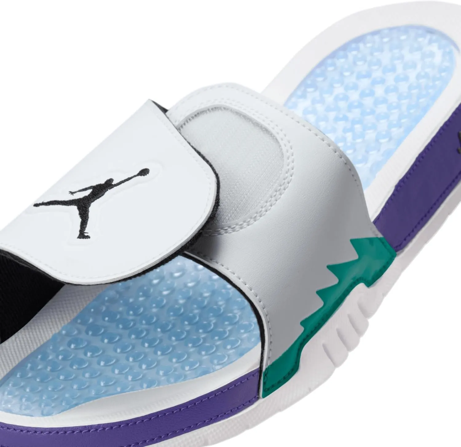 Jordan Hydro V Retro Men's Slides (555501-103, White/Black/New Emerald/Grape Ice)