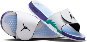 Jordan Hydro V Retro Men's Slides (555501-103, White/Black/New Emerald/Grape Ice)