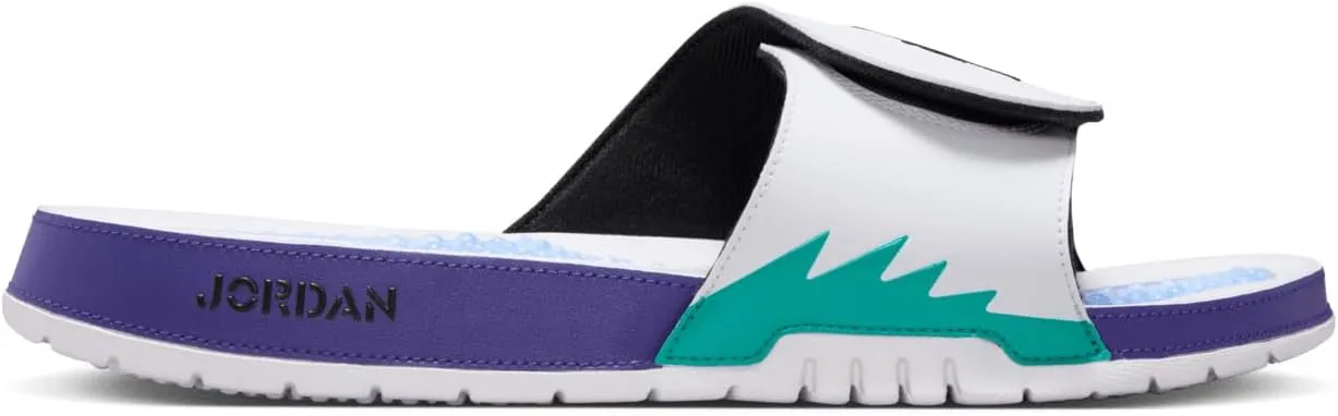 Jordan Hydro V Retro Men's Slides (555501-103, White/Black/New Emerald/Grape Ice)