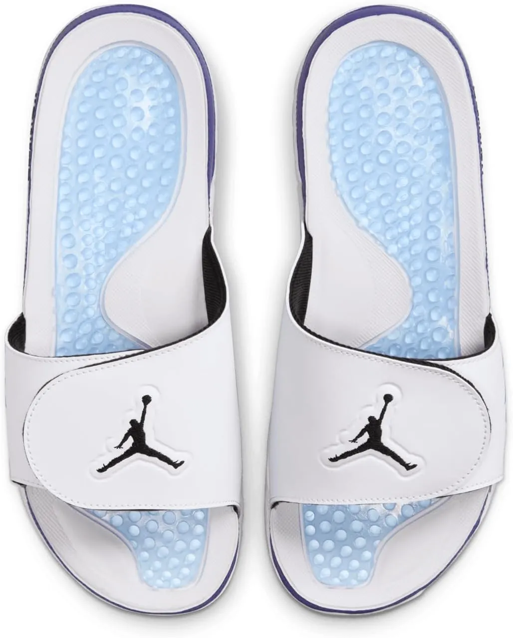 Jordan Hydro V Retro Men's Slides (555501-103, White/Black/New Emerald/Grape Ice)