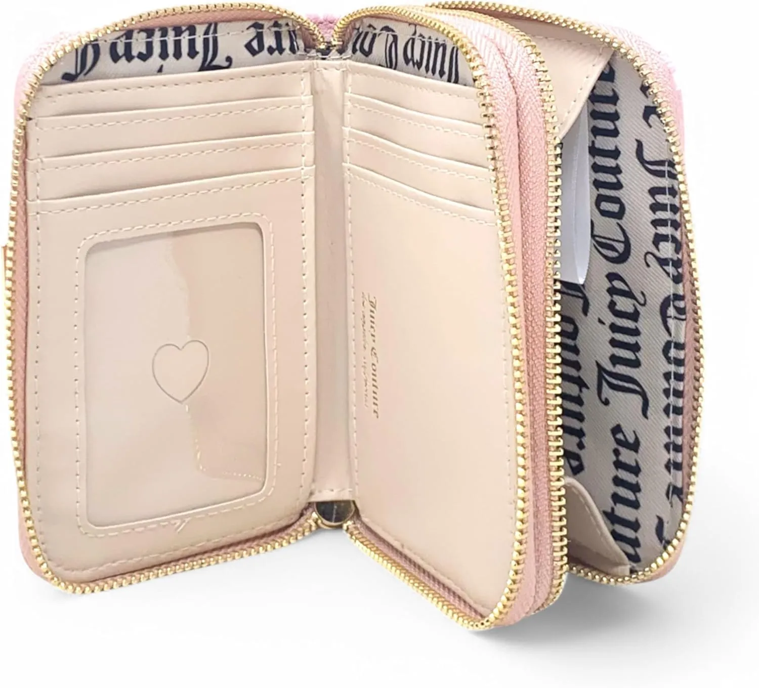 Juicy Couture Women's Medium Double Zip Around Wallet (Miss Juicy Pink Diamond)