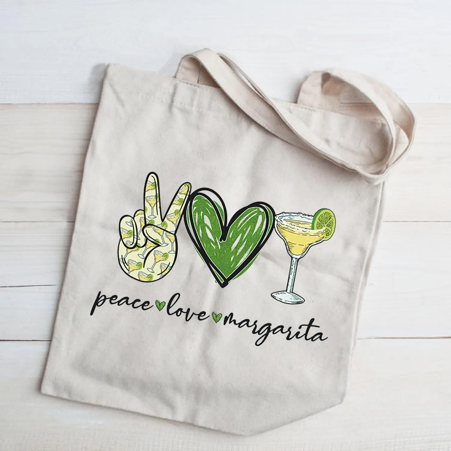 JXGZSO Bartender Gift Peace Love Margarita Cosmetic Bag With Zipper Makeup Bag Margarita Drinking Lover Gift (Peace love margarita shopping)