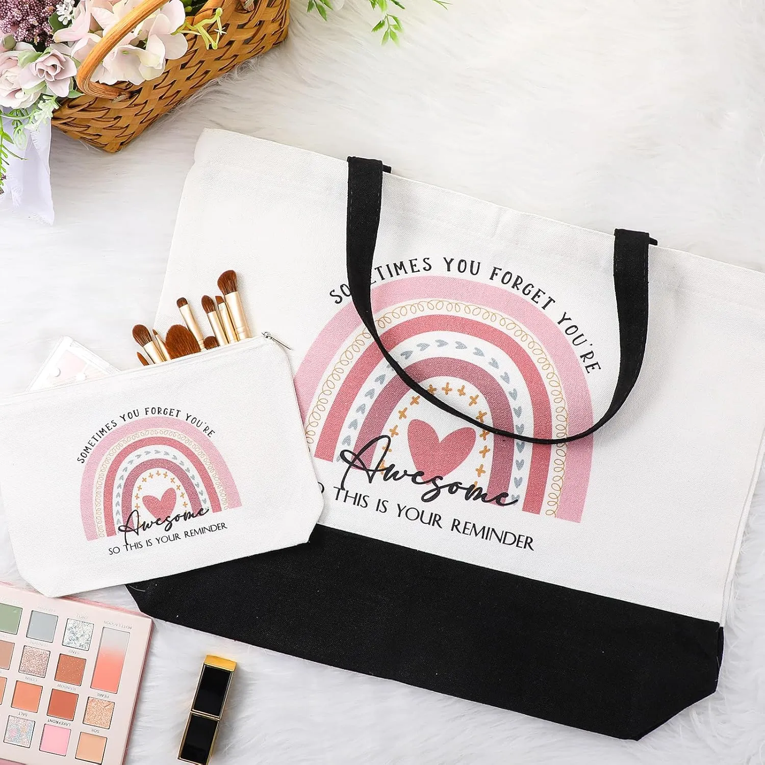 Kajaia Teacher Gift Tote Bag Employee Appreciation Gift Bulk Cosmetic Bag for Nurse Team Coworker Hr