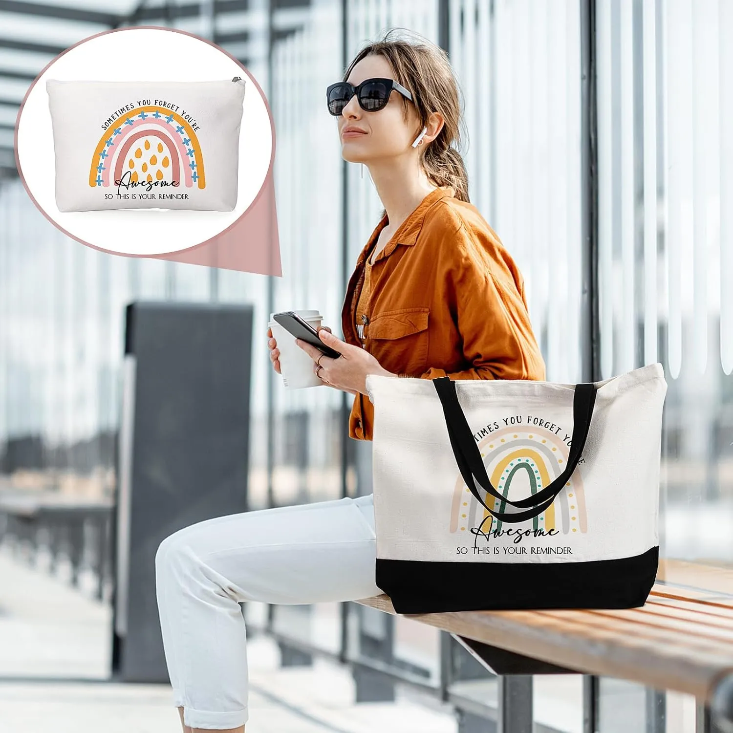 Kajaia Teacher Gift Tote Bag Employee Appreciation Gift Bulk Cosmetic Bag for Nurse Team Coworker Hr