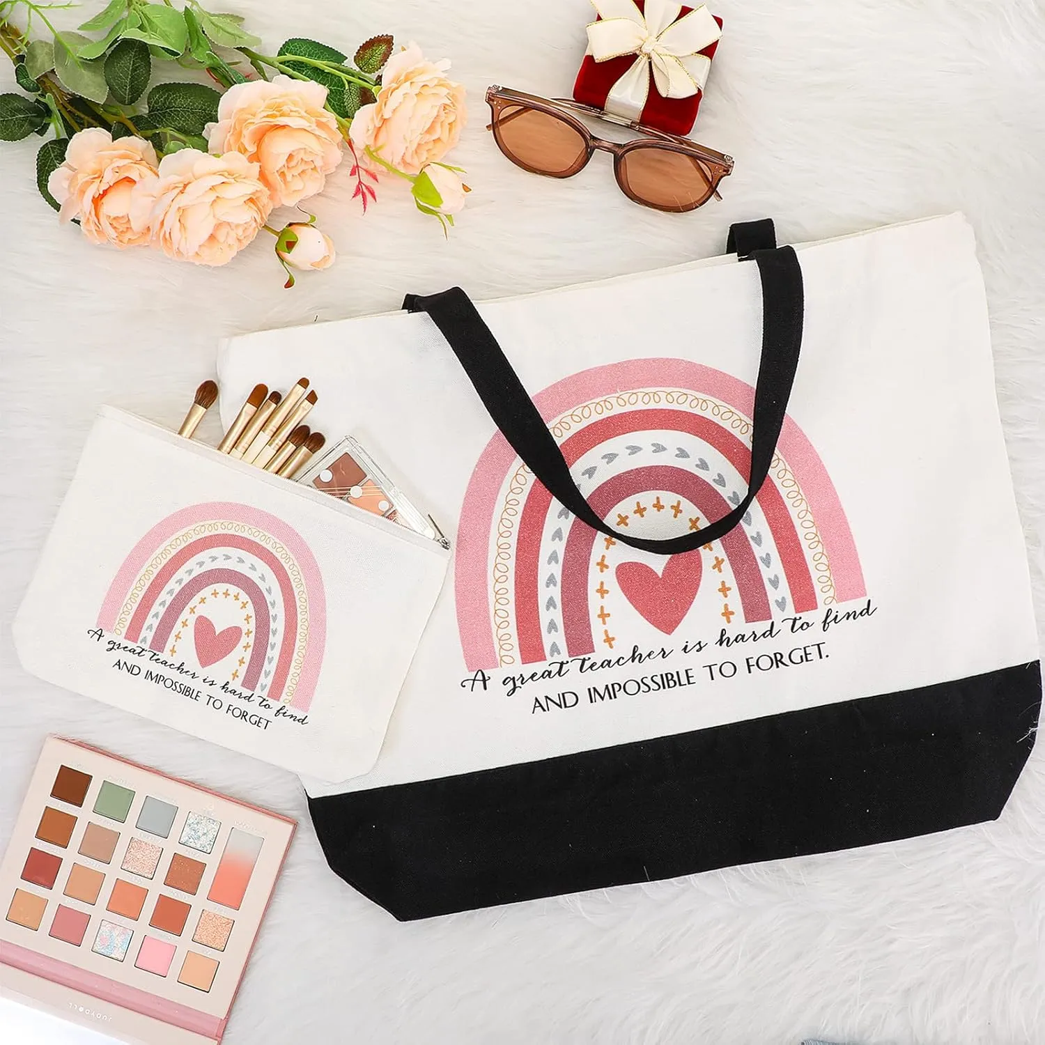 Kajaia Teacher Gift Tote Bag Employee Appreciation Gift Bulk Cosmetic Bag for Nurse Team Coworker Hr