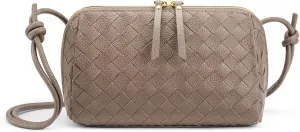Kattee Crossbody Bags for Women Trendy Small Woven Handbags Soft Shoulder Purses Travel Top Grain Leather