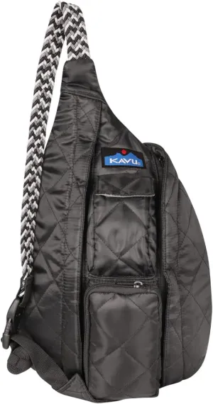KAVU Mini Rope Puff Diamond Quilted Mini Sling Pack - Black