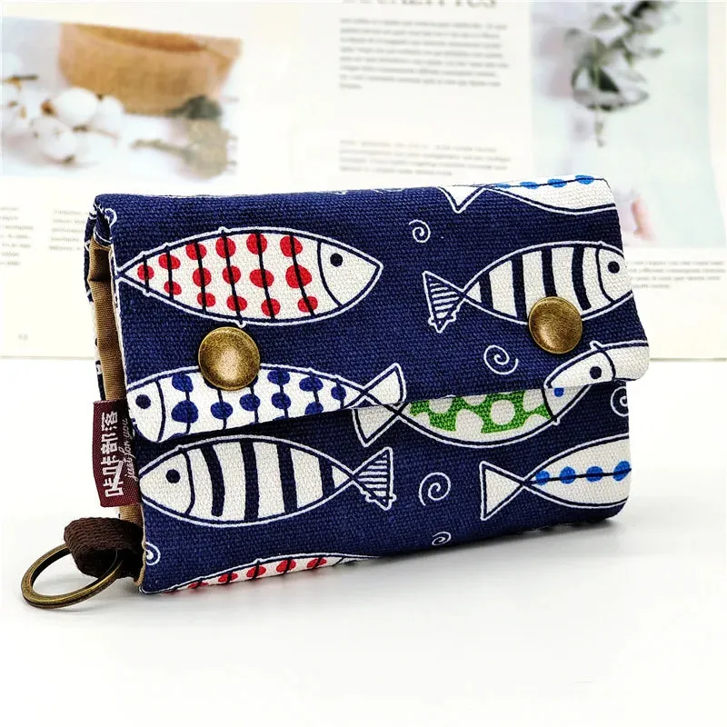 Kawaii Canvas Coin Pouch 🌈✨ | Cute Cartoon Key Organizer Wallet for Girls 💖🎒 | Adorable Mini Money Bag!