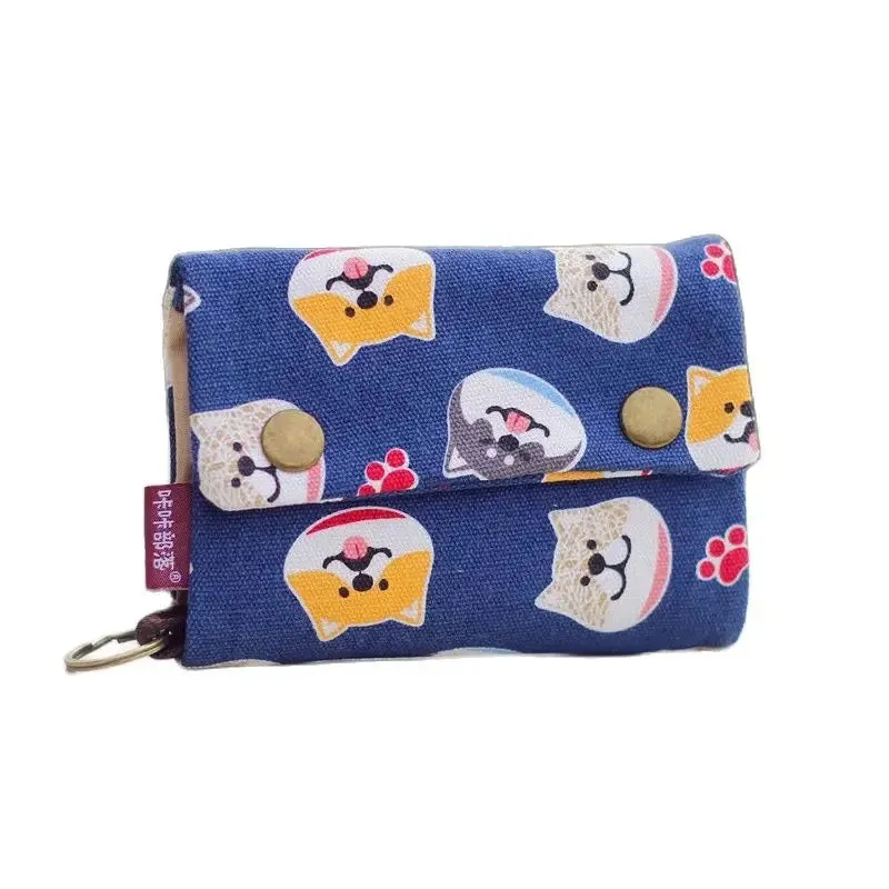Kawaii Canvas Coin Pouch 🌈✨ | Cute Cartoon Key Organizer Wallet for Girls 💖🎒 | Adorable Mini Money Bag!