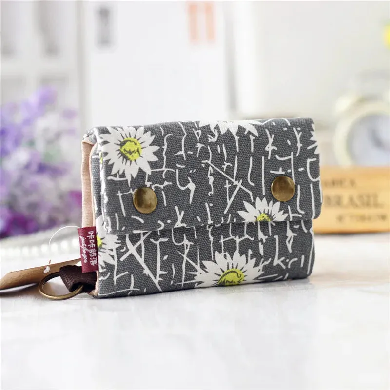 Kawaii Canvas Coin Pouch 🌈✨ | Cute Cartoon Key Organizer Wallet for Girls 💖🎒 | Adorable Mini Money Bag!