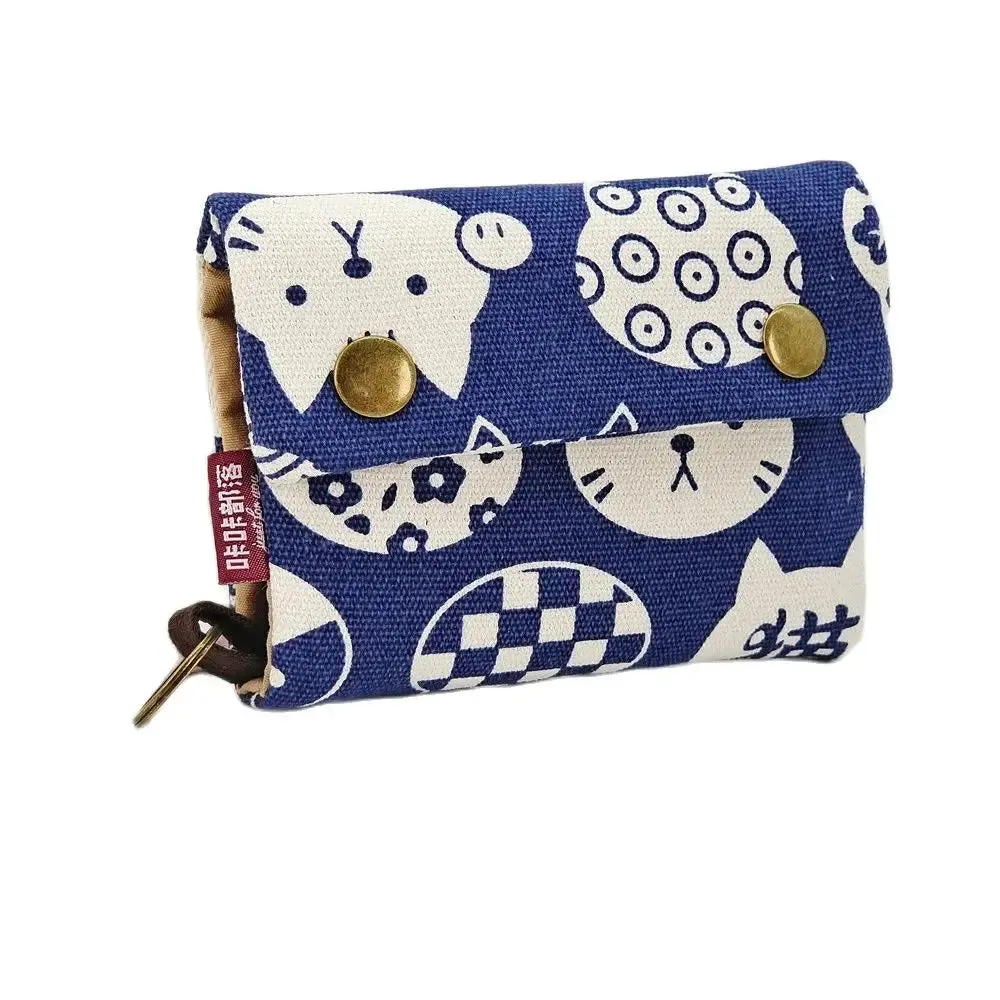 Kawaii Canvas Coin Pouch 🌈✨ | Cute Cartoon Key Organizer Wallet for Girls 💖🎒 | Adorable Mini Money Bag!