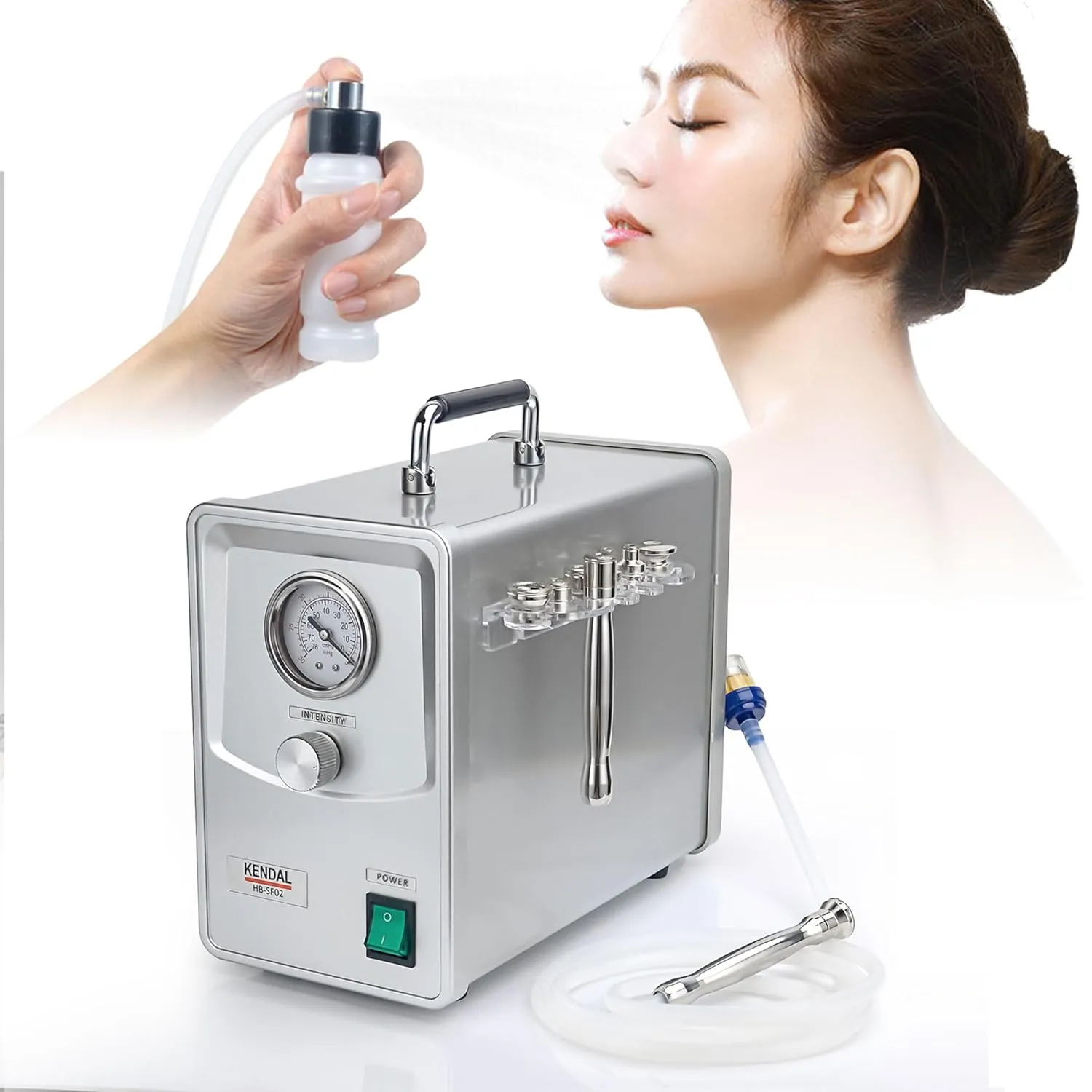 Kendal Professional Diamond Microdermabrasion Machine, Quality Dermabrasion Facial Spray Skin Care Beauty Device with Power Suction PWSF02