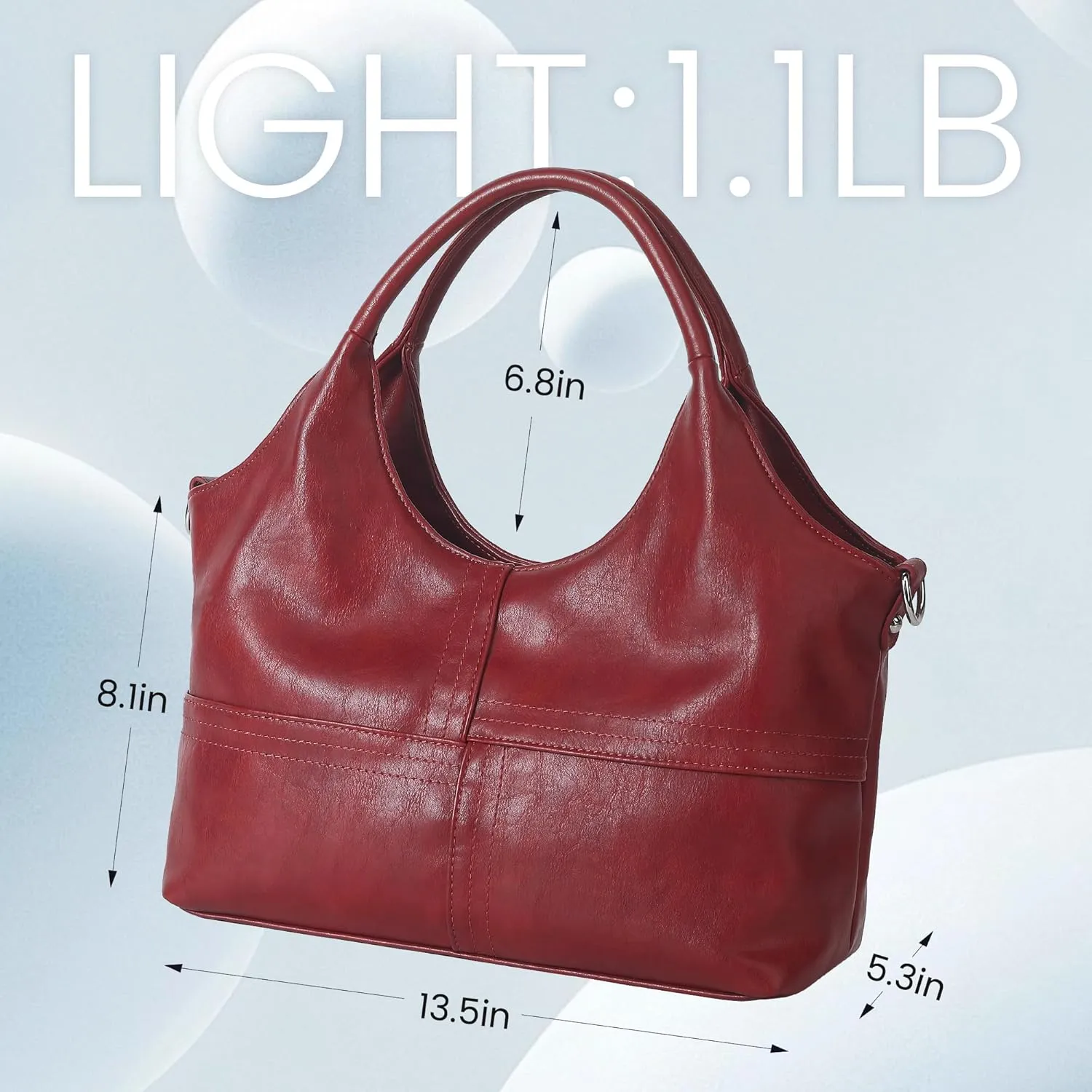 KOGTLA Vegan Leather Purses for Women with Detachable Satchel Strap, Ladies Handbags, Tote Hobo Bags with Top Handle