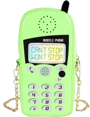 KUANG! Women Cute Digital Mobile Phone Shaped Shoulder Bag Funny Crossbody Bag Pu Messenger Chain Purse for Girls
