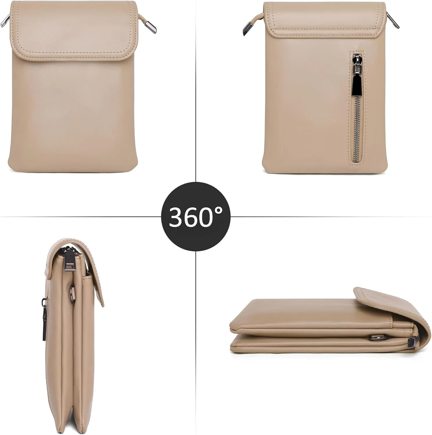 KUKOO Small Crossbody Bags for Women Cell Phone Purse Wallet Bag PU Leather with Shoulder Strap