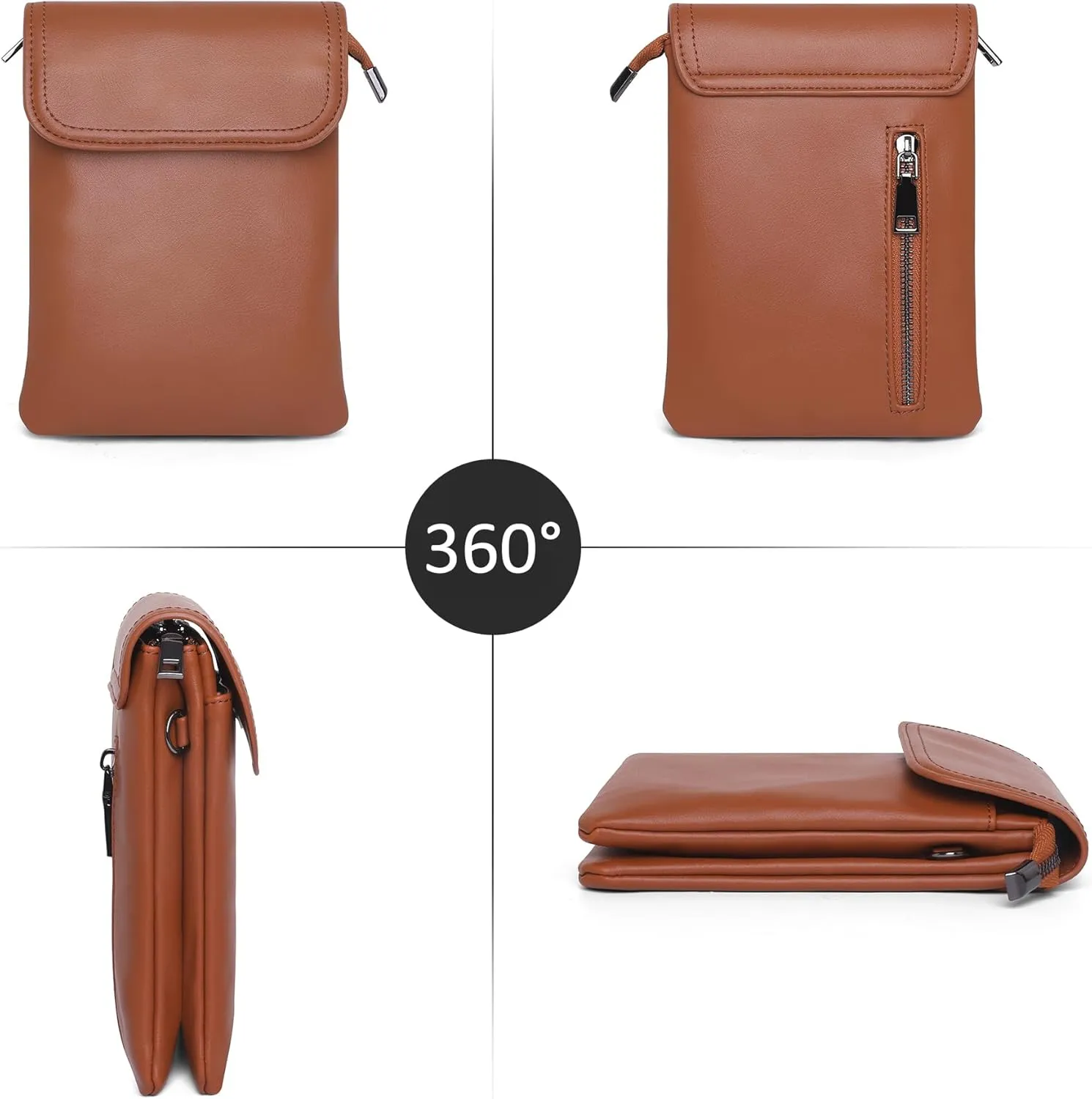 KUKOO Small Crossbody Bags for Women Cell Phone Purse Wallet Bag PU Leather with Shoulder Strap