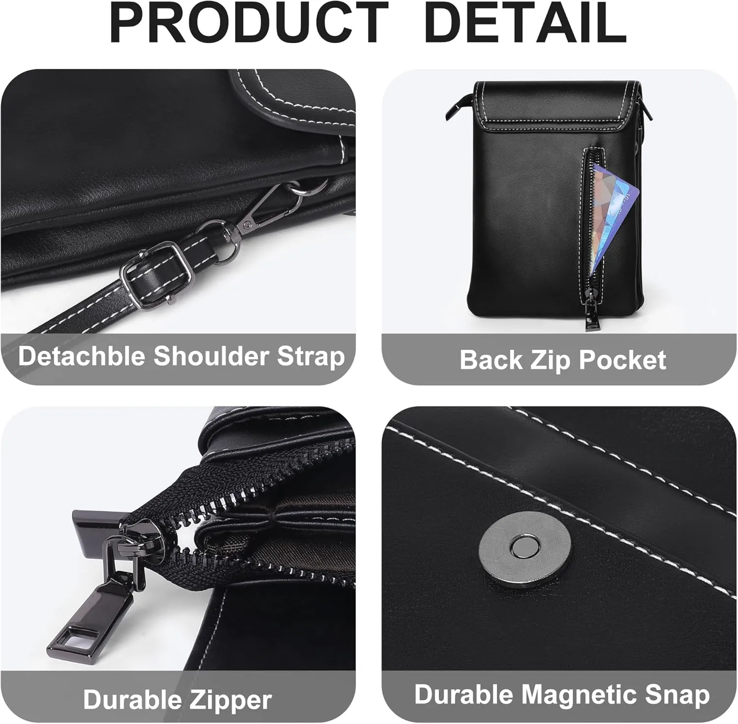 KUKOO Small Crossbody Bags for Women Cell Phone Purse Wallet Bag PU Leather with Shoulder Strap