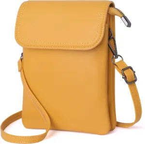 KUKOO Small Crossbody Bags for Women Cell Phone Purse Wallet Bag PU Leather with Shoulder Strap