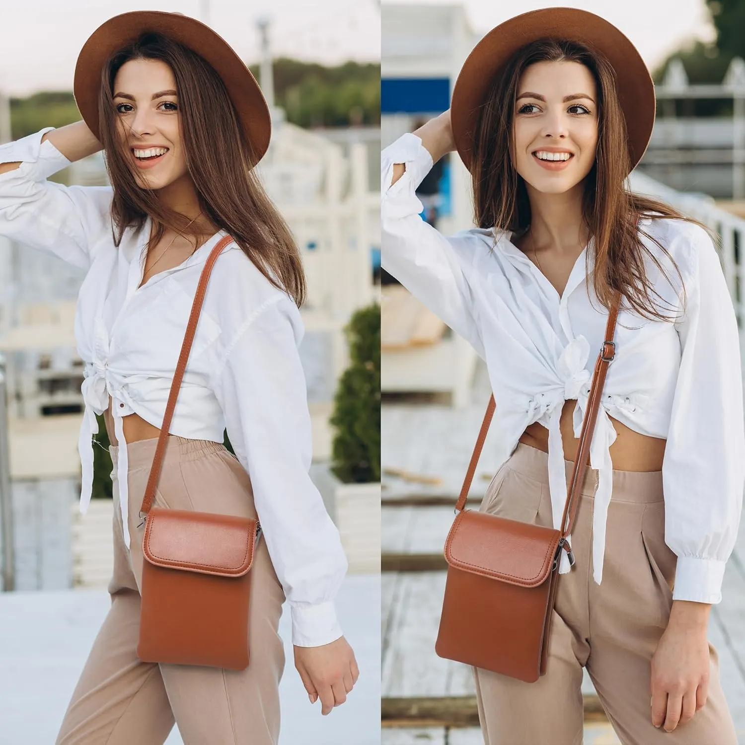 KUKOO Small Crossbody Bags for Women Cell Phone Purse Wallet Bag PU Leather with Shoulder Strap