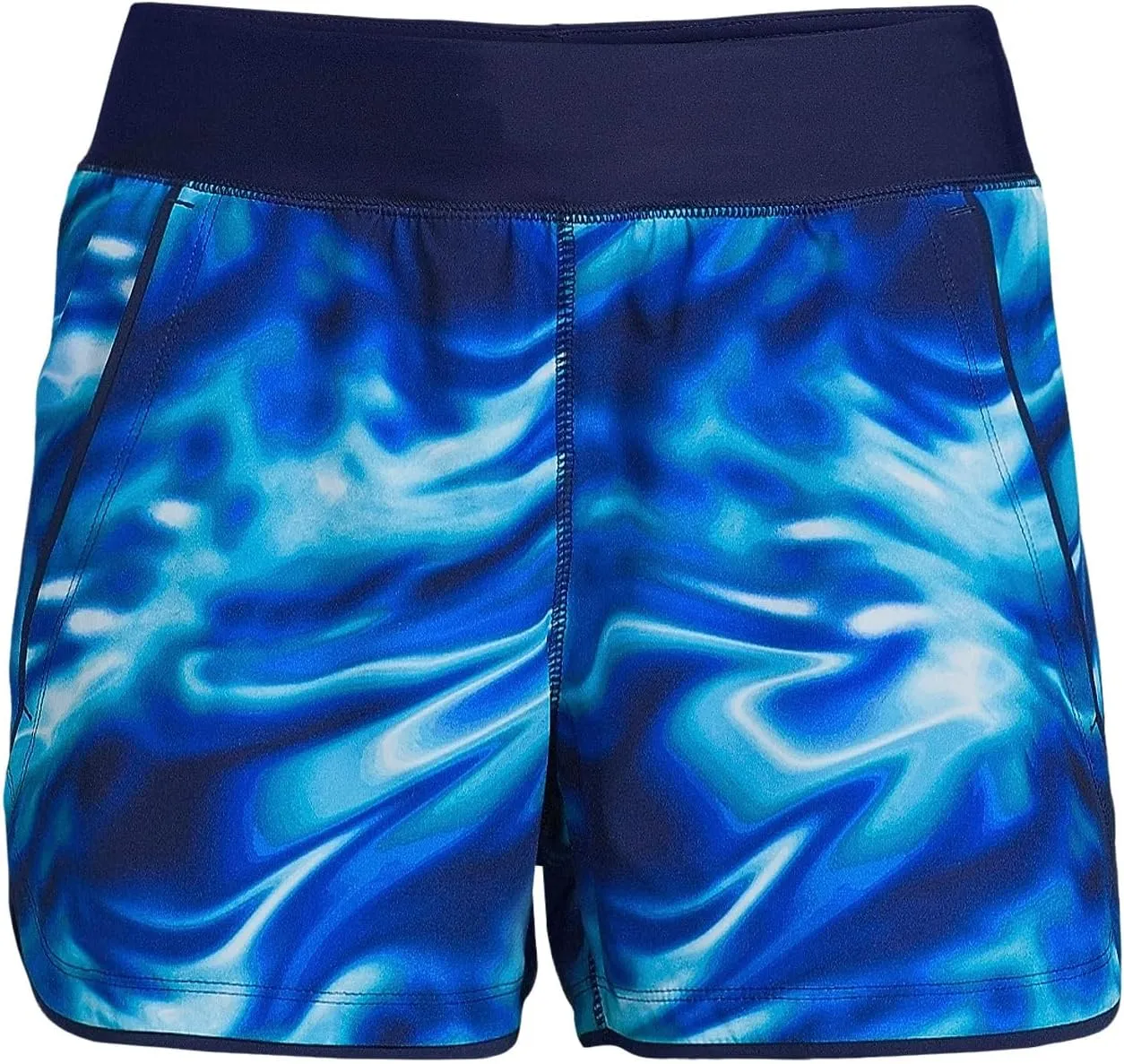 Lands' End Women's 3" Quick Dry Elastic Waist Board Shorts Swim Cover-up Shorts with Panty