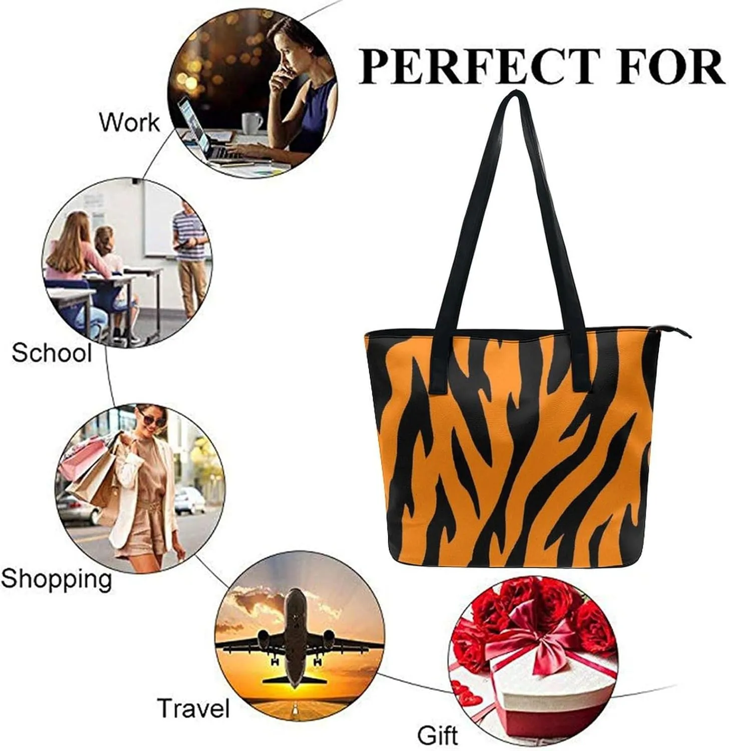 Large Capacity Shopping Bag, Women and Men Durable Casual Travel Tote Bag, Handbag with Long Handle