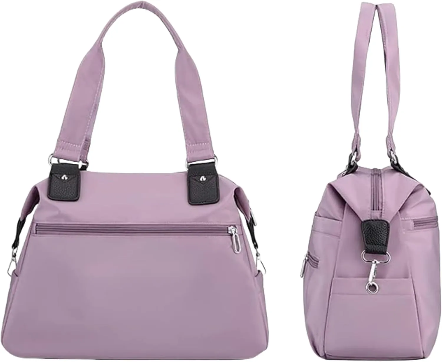 Large Capacity Waterproof Multi Pocket Shoulder Bag,Women resistant Nylon Handbag,Ladies Multi Fashion Crossbody with Zipper (37×27×13cm,dark green)