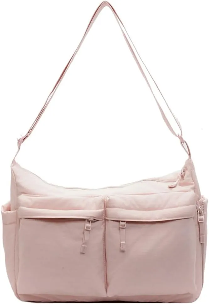 Large Crossbody Tote Bags Waterproof Nylon Shoulder Bag Multi-Pockets Sling Purse Messenger Bags Casual Work Handbag