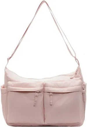 Large Crossbody Tote Bags Waterproof Nylon Shoulder Bag Multi-Pockets Sling Purse Messenger Bags Casual Work Handbag