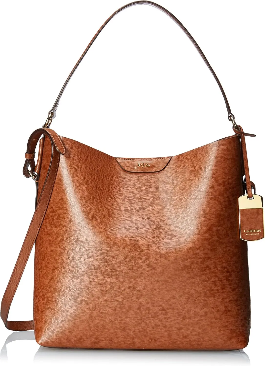 Lauren Ralph Lauren Tan Cocoa Tate Leather Hobo Purse Satchel Bag