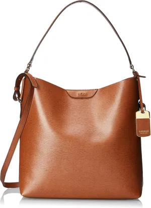Lauren Ralph Lauren Tan Cocoa Tate Leather Hobo Purse Satchel Bag