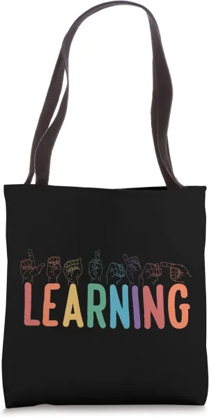 Learning ASL Inclusion SPED Teacher Tote Bag