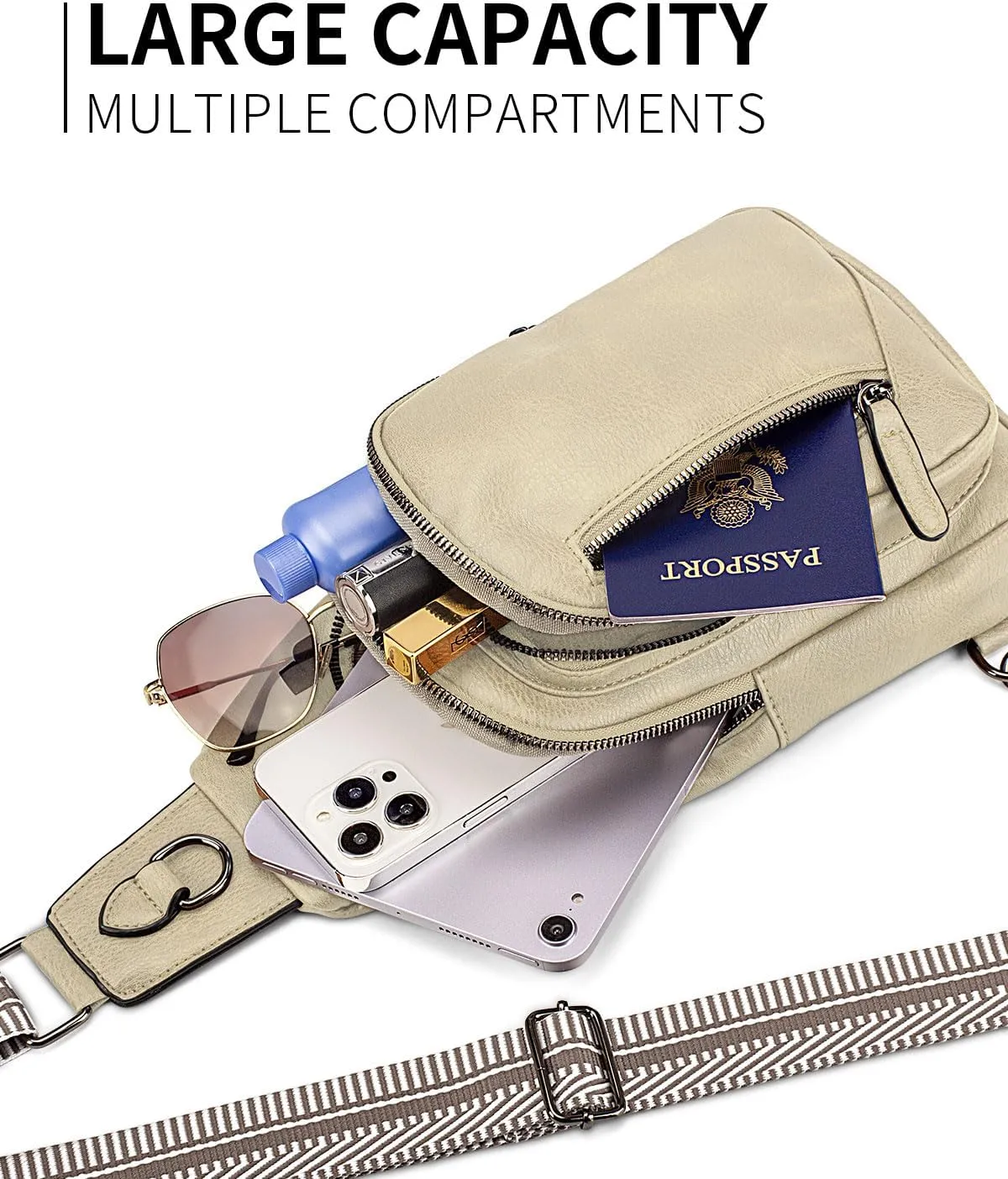 Leather Crossbody Bags Sling Bag for Women, Shoulder Backpack, Leather Sling Bag for Women Crossbody Purse Travel