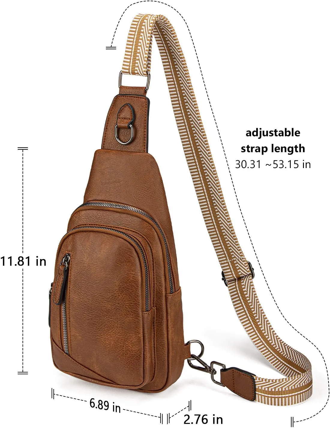 Leather Crossbody Bags Sling Bag for Women, Shoulder Backpack, Leather Sling Bag for Women Crossbody Purse Travel