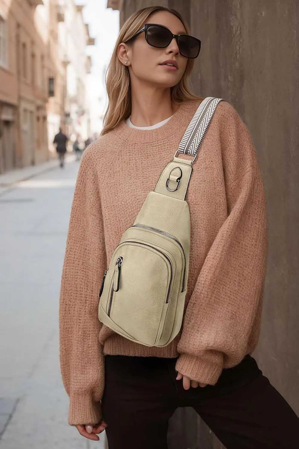 Leather Crossbody Bags Sling Bag for Women, Shoulder Backpack, Leather Sling Bag for Women Crossbody Purse Travel