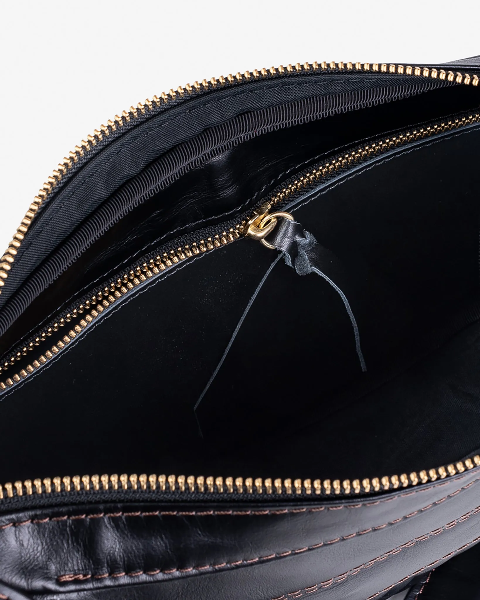 Leather Diamond Stitched Shoulder Bag - Black