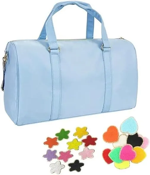 Leisure Nylon Outdoor Handbag Waterproof Fashion Travel Duffle Bag Women Small Travel Handbag-M(Mint Green)
