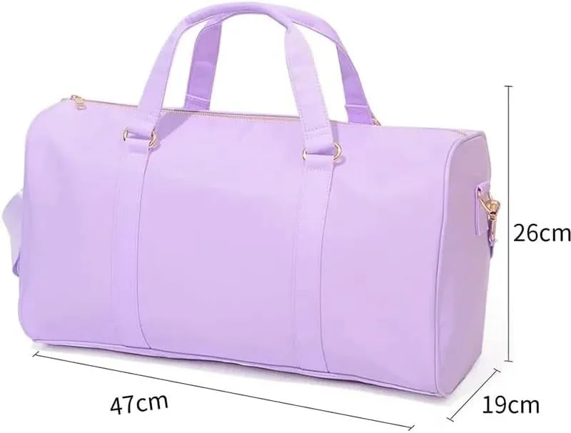 Leisure Nylon Outdoor Handbag Waterproof Fashion Travel Duffle Bag Women Small Travel Handbag-M(Mint Green)