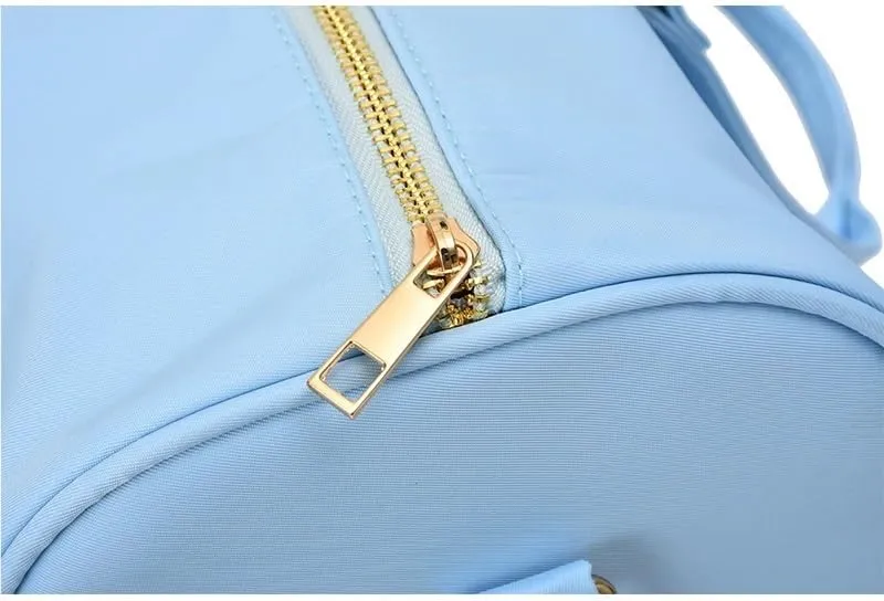Leisure Nylon Outdoor Handbag Waterproof Fashion Travel Duffle Bag Women Small Travel Handbag-M(Mint Green)