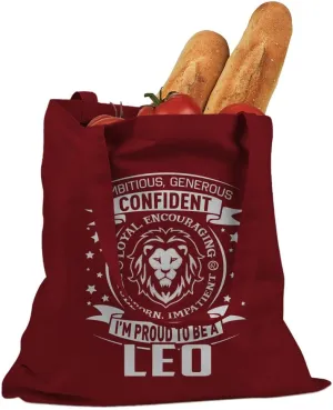 Leo Astrology Zodiac Sign Cotton Canvas Tote Bag