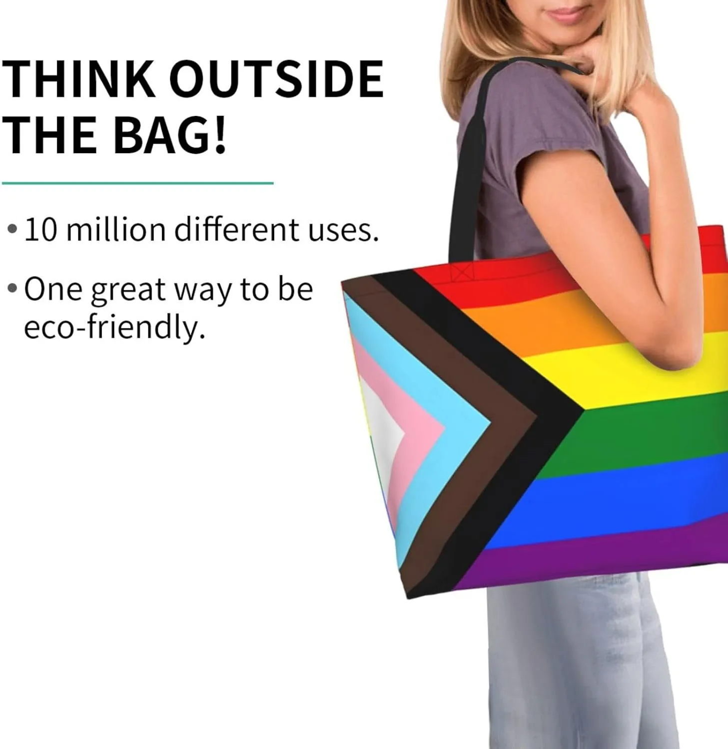 LGBT Pride Rainbow Gay Lip Lesbian Women's Tote Bag Large Capacity Single Shoulder Bags Handbag for Shopping Work