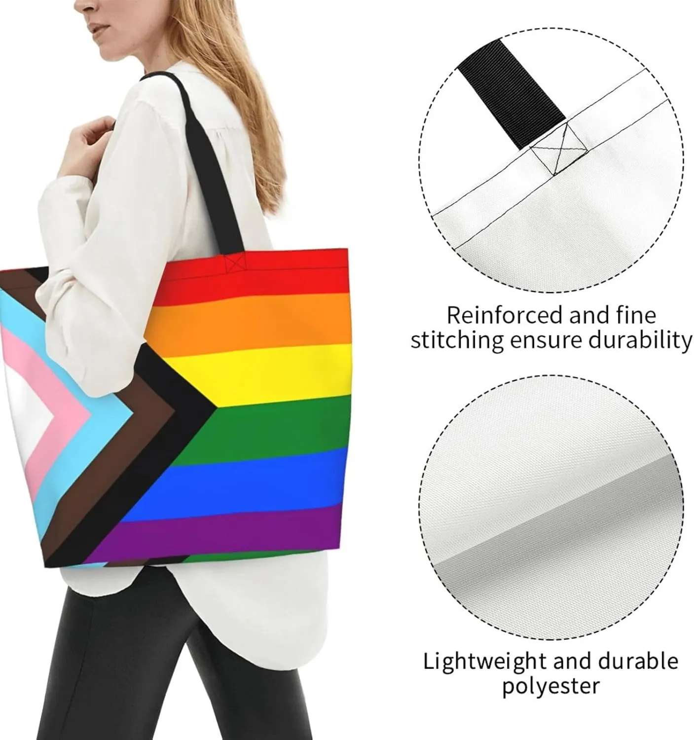 LGBT Pride Rainbow Gay Lip Lesbian Women's Tote Bag Large Capacity Single Shoulder Bags Handbag for Shopping Work