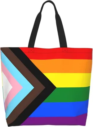LGBT Pride Rainbow Gay Lip Lesbian Women's Tote Bag Large Capacity Single Shoulder Bags Handbag for Shopping Work