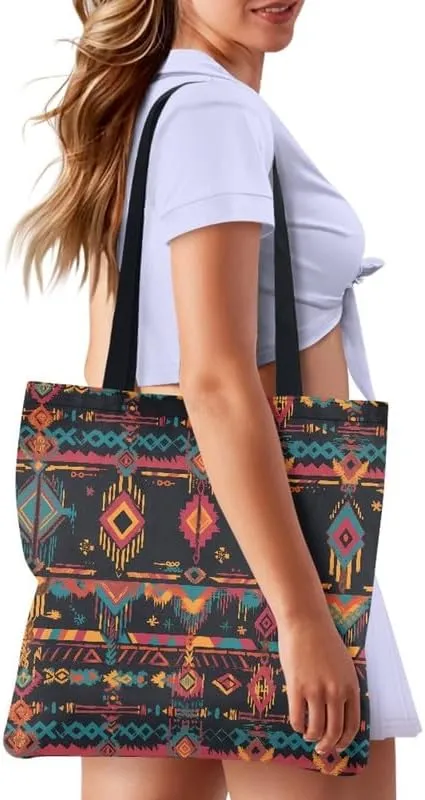 LGBT Rainbow Canvas Tote Bag Red Koi Carp Reusable Cloth Bags for Shopping Grocery Sugar Skull Casual Handbag Gift