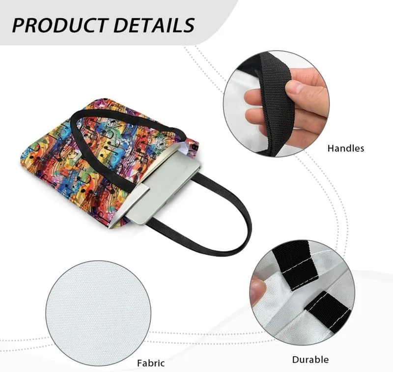 LGBT Rainbow Canvas Tote Bag Red Koi Carp Reusable Cloth Bags for Shopping Grocery Sugar Skull Casual Handbag Gift