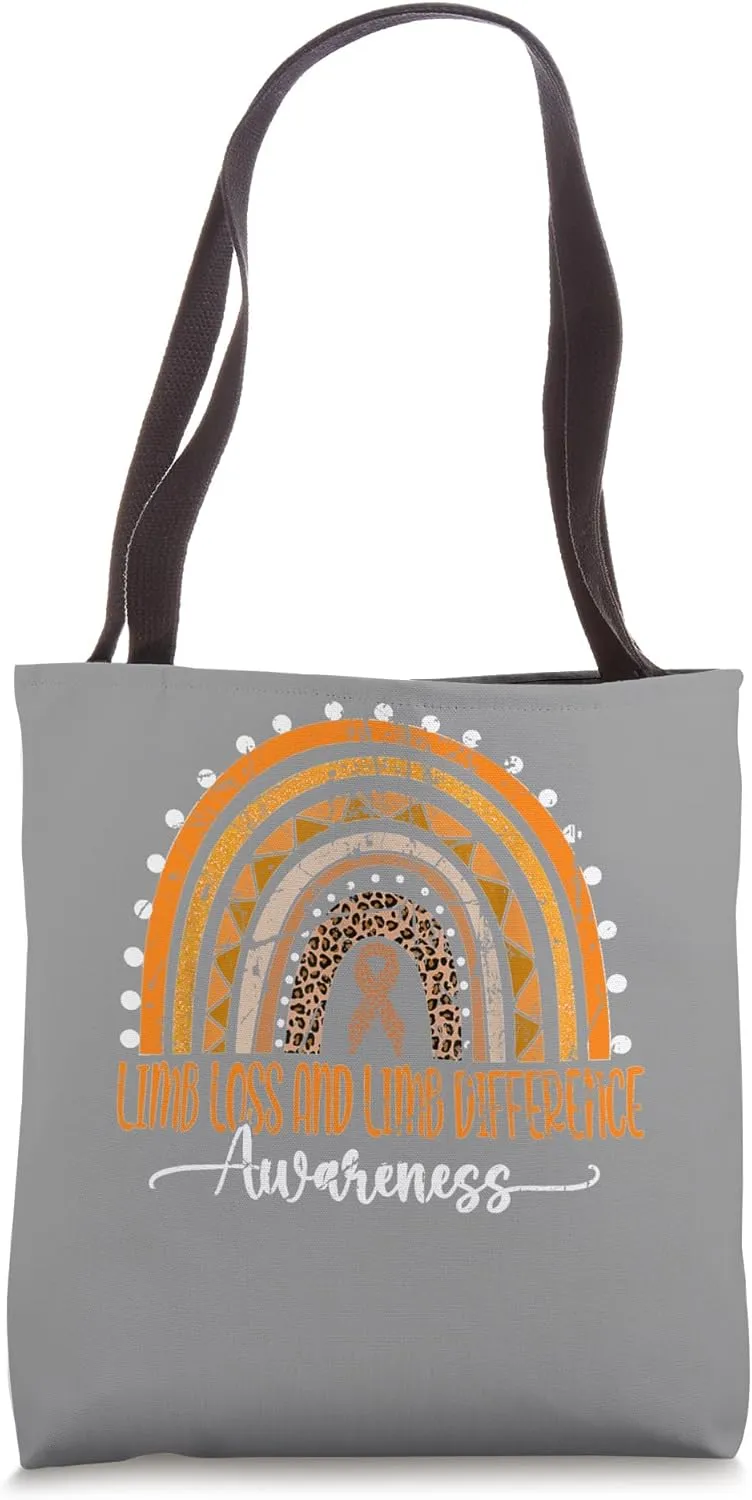 Limb Loss & Limb Difference Awareness We wear Orange rainbow Tote Bag