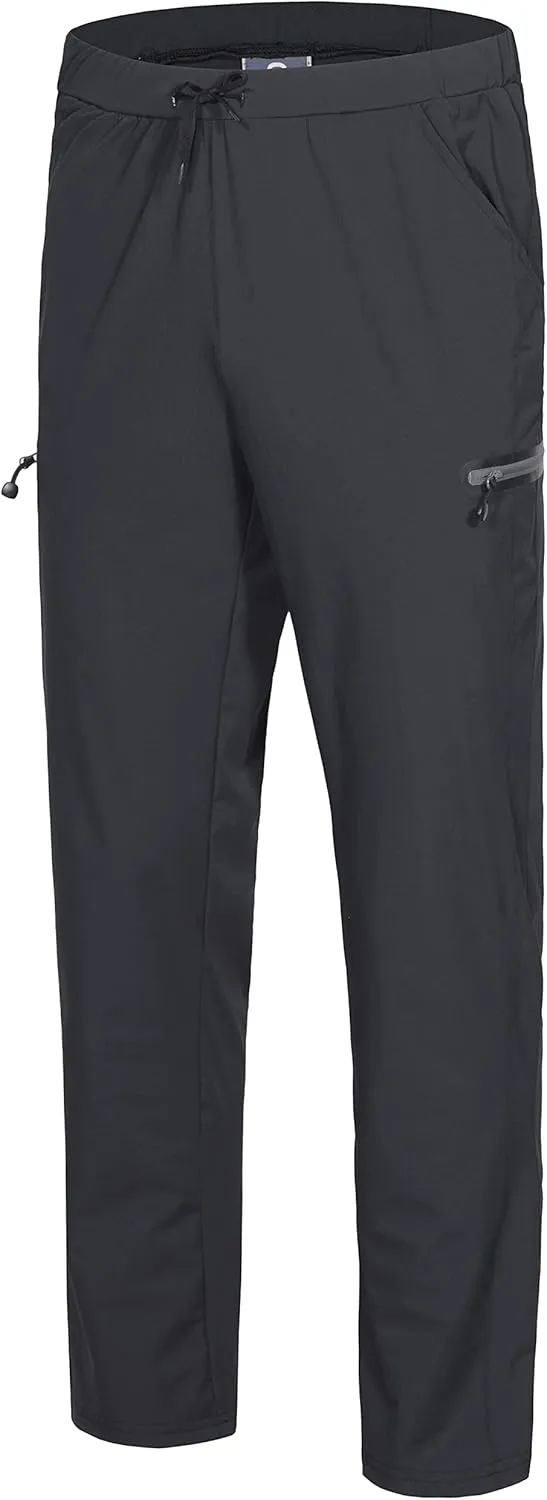 Little Donkey Andy Men's Ultra-Stretch Lightweight Quick Dry Athletic Pants Drawstring Travel Exercise Running Jogging