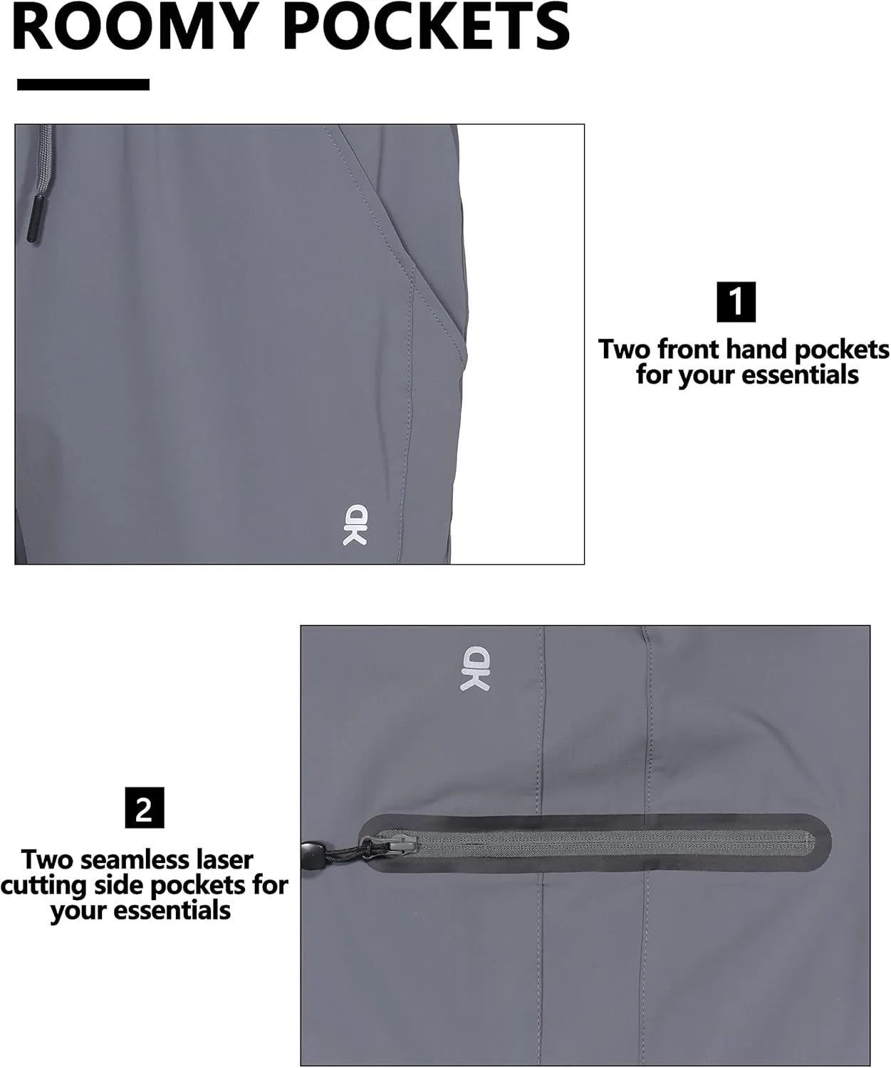 Little Donkey Andy Women's Ultra Stretch Quick Dry Lightweight Bermuda Shorts Drawstring Zipper Pocket Hiking Travel Workout