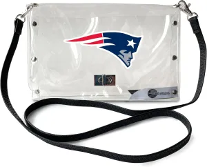 Littlearth NFL Clear Envelope Purse with Black Fashion Strap
